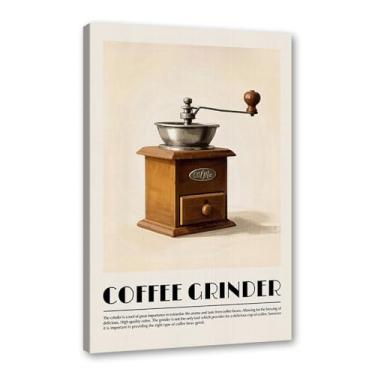 Imagem de Pintura em tela de arte de parede com estampa de cappuccino italiano, café, café, bar, decoração de sala de estar (SKU2,20,3 x 30,5 cm = (20 x 30 cm), emoldurado (tela embalada))