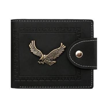 Imagem de Carteira Curta Masculina De Moda Juvenil Em Couro PU, Porta-Cartões De