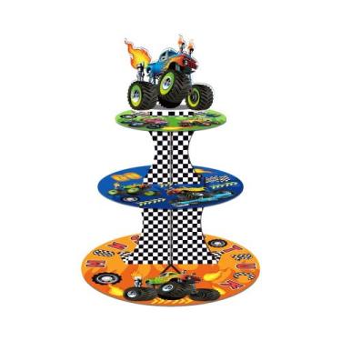 Imagem de Suporte De Bolo De Caminhão Monstro De Corrida De 3 Camadas, Suporte D