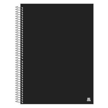 Imagem de Caderno Universitário 10 Matérias, Capa Dura, Preto, Espiral, 140 Folhas Pautadas, 20x27,5cm