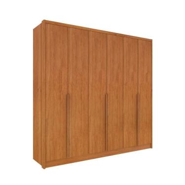 Imagem de Guarda Roupa Casal 6 Portas 6 Gavetas 100% Mdf Fortuna S- Espelho S- Pés - Tcil Cinamomo