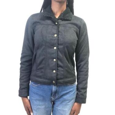 Imagem de Jaqueta E. Daninha Suede Aviador Curta Preta 715221-Feminino