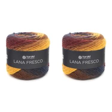 Imagem de YarnArt Lana Fresco 100% fio de lã – Peso fino/esportivo (#2) – 3,52 oz (100 g) / 415 jardas (380 m) por bola – Fio de tricô e crochê de fibra natural macia para suéteres, xales, roupas (2, 8111)