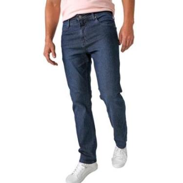 Imagem de Calça Calvin Klein Jeans Masculina Straight Five Pockets Azul Marinho-Masculino