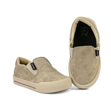 Imagem de Tênis Esportivo Mocassim Infantil Menino Slip On Escolar Marfim Mzkid-Masculino