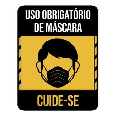Imagem de Kit 10 Placas Sinalização - Cuide-Se Obrigatório Máscara - Sinalizo