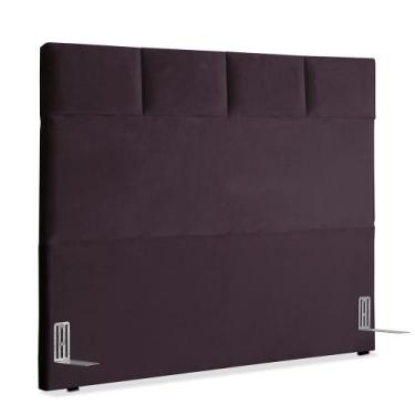 Imagem de Cabeceira de Cama Box Viúva 128 cm Marjorie Inspire House Suede Veludo