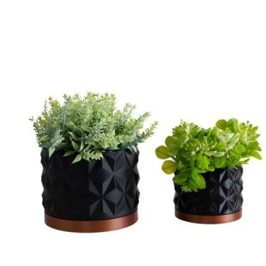 Imagem de Dupla Cachepot Rochedo - Realce, Preto, Cobre