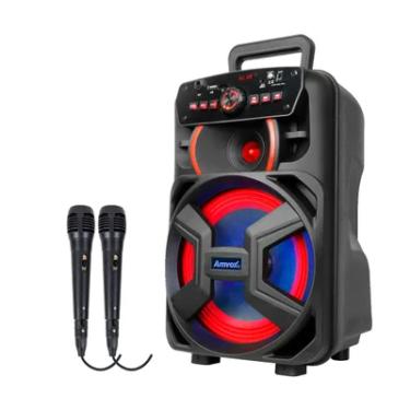 Imagem de Caixa De Som Portátil Bluetooth Amvox Aca 221 Gigante Ii Com 02 Microfones