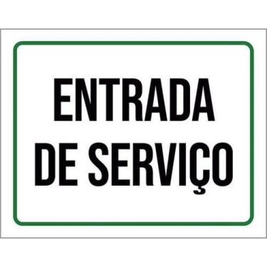 Imagem de Kit 10 Placas De Sinalização - Entrada De Serviço Verde - Sinalizo