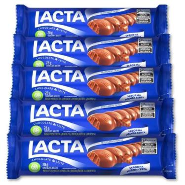 Imagem de Chocolate Ao Leite Lacta Kit 5 Barrinhas 28G
