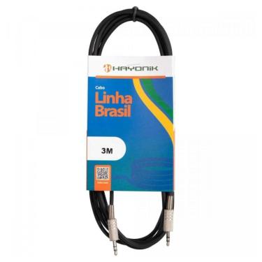 Imagem de Cabo De áudio P2 X P2 Estéreo 3 Metros Hayonik Preto