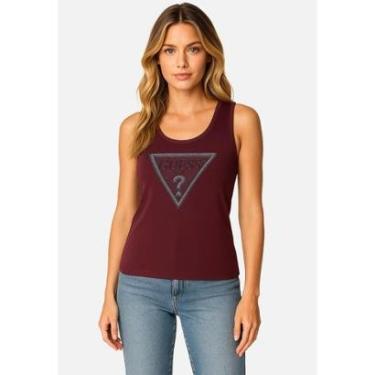 Imagem de Regata Malha Ribana Logo Bordado Vinho-Feminino