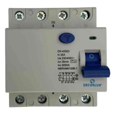 Imagem de Interruptor Diferencial Residual Dr 25A 30ma 4Polos Ac Decorlux