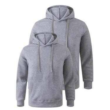 Imagem de Kit 2 Moletons Masculino Bolso Canguru Moleton Casual Capuz moletom Conforto Alta qualidade-Unissex