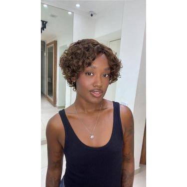 Imagem de Peruca de Cabelo Humano Cacheado Alice - Cor 4 9042 - Cia dos Cabelos