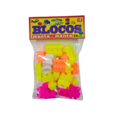 Imagem de Bloco Monta Monta Cores Variadas com 28 Peças - 0114 - MINI TOYS