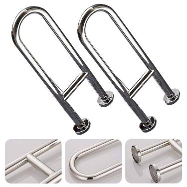 Imagem de Barra de Apoio em U 60cm Kit 2 Uni Banheiro Box Seguranca Idoso Gestante Cadeirante Hospitai Casa de Repouso Lavabo