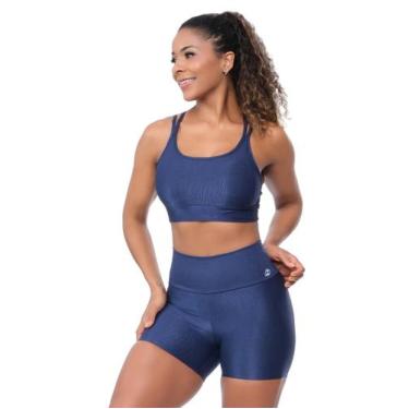 Imagem de Conjunto Fitness Feminino Poliamida Cós Alto Modelador Zero Transparên