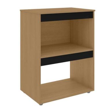 Imagem de Balcão Cooktop Adriana 75 cm Amêndoa com Preto - AJL - AJL Móveis