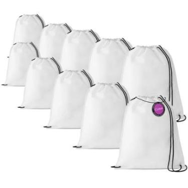 Imagem de Kit 10x Mochilas tipo Saco Gym Sack em TNT Premium 33x40cm Marino TopGet-Unissex