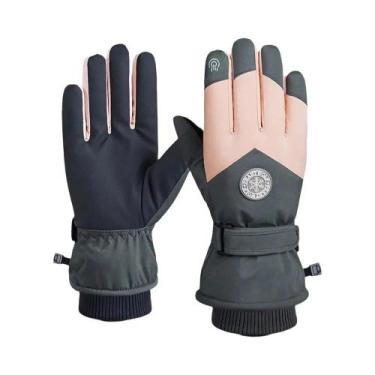 Imagem de Luvas De Inverno Para Snowboard, Esqui E Motociclismo Em Couro PU, Imp