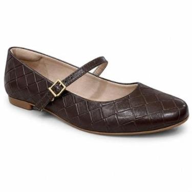 Imagem de Sapatilha Boneca Beira Rio Mary Jane - Conforto Premium Croco-Feminino