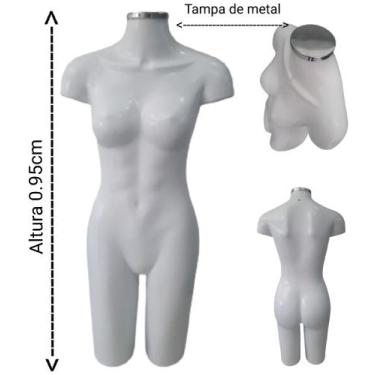 Imagem de Manequim feminino adulto (meio corpo definido N.38) na cor branco + ta