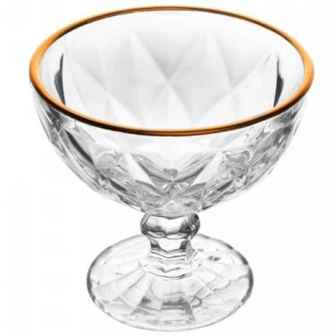Imagem de Taça de Sobremesa Diamond 250ml Lyor Vidro com Fio de Ouro Avulsa Inco