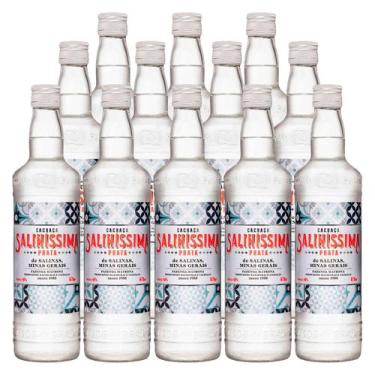 Imagem de Cachaça Saliníssima Prata Garrafa 670ml 12 Unidades