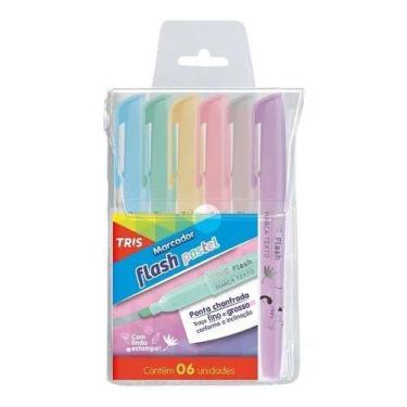 Imagem de Marca Texto Flash Pastel Tris Holic - Estojo Com 06 Cores