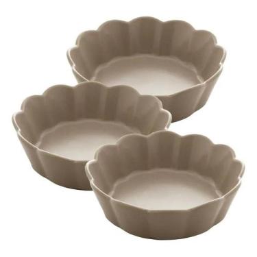 Imagem de Conjunto 3 Bowls em Porcelana Pétala Areia Matt 14,5x5cm Wolff