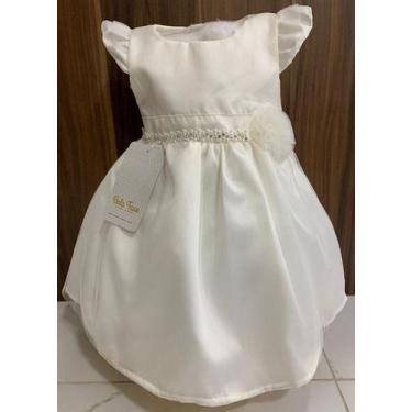Imagem de Vestido Bebe Menina Festa Bordado Cetim Luxo Enxoval 446 - Bela Fase, 