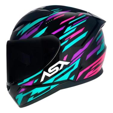 Imagem de Capacete Moto Asx City Solid Start Arrow Diversos., Arrow Preto/Roxo B