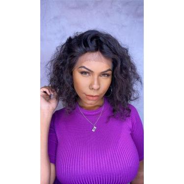 Imagem de Peruca Lace Front de Cabelo Humano Heloísa - Cacheado Afro 35 cm - Cia