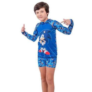Imagem de Sunga Boxer Infantil Juvenil E Camiseta Proteção Uv 50 + Top - Novuus,
