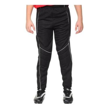 Imagem de Calça Goleiro Kanxa Classic Acolchoada Infantil Ref. 1555, M, Preto