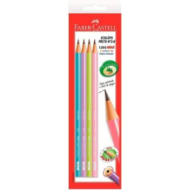 Imagem de Lápis de Escrever Grafite Faber Castell EcoLápis Max Colors Nº2B 4 uni