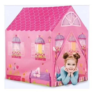 Imagem de Barraca Minha Casinha Dobrável Tenda Toca Cabana Infantil Menina Rosa 