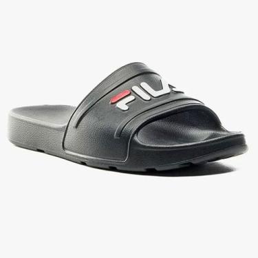 Imagem de Chinelo Fila Sleek Slide Masculino - Preto e Vermelho, 38