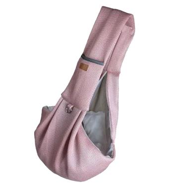 Imagem de Bolsa de Transporte Pet Braslu BSL3907 Sling Cães e Gatos Malha Respirável Poliéster Rosa Tamanho Único