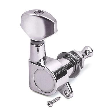 Imagem de Tarraxa para Guitarra Blindada Cromada 3x3 J07-CR-R3L3 Engrenagem 15:1 Metal Spirit