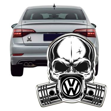 Imagem de Adesivo Resinado Caveira Automotiva em Vinil para Carro Moto e Vidro Tuning Preto Rei dos Vidros