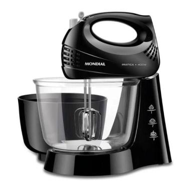 Imagem de Batedeira 400W Mondial B-45-B 3 Velocidades + Turbo Preta, 110V
