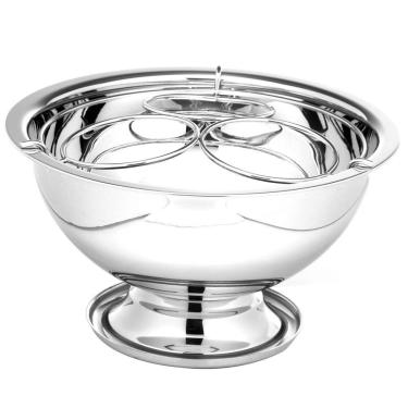 Imagem de Balde para Gelo 2347100 Resfriar Bebidas Aço Inox com Separador para 3 Garrafas Festa Inox Brinox