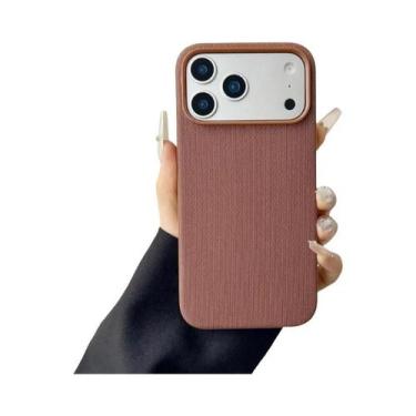 Imagem de Capa De Couro Magsafe Apple Techwoven Para iPhone 17 pro Max Compatíve