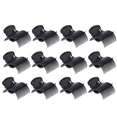 Imagem de Newmind Pacote com 12 grampos de pressão para modelador de cachos de barbeiro para salão de beleza - preto
