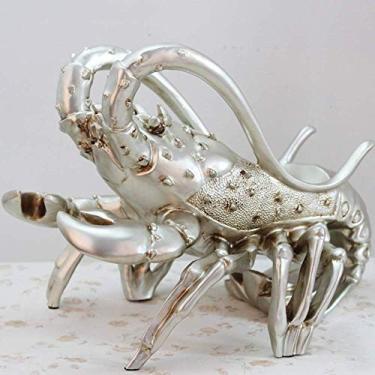 Imagem de Pkfinrd Resina Crafts Moderna Minimalista Prata Lagosta Prateleira de Vinhos Decorativa para Restaurante Janela Decoração de Gabinete