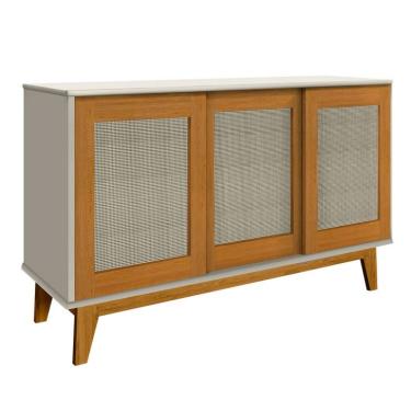 Imagem de Buffet Detroit 3 PT Off White e Madeira