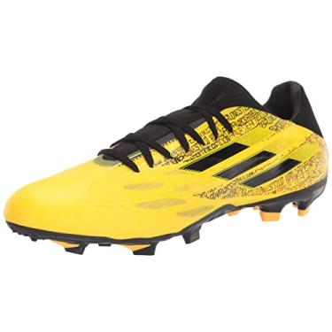 Imagem de adidas Tênis de futebol unissex adulto X Speedflow Messi.3 Firm Ground, Ouro solar/Núcleo preto/amarelo brilhante, 11